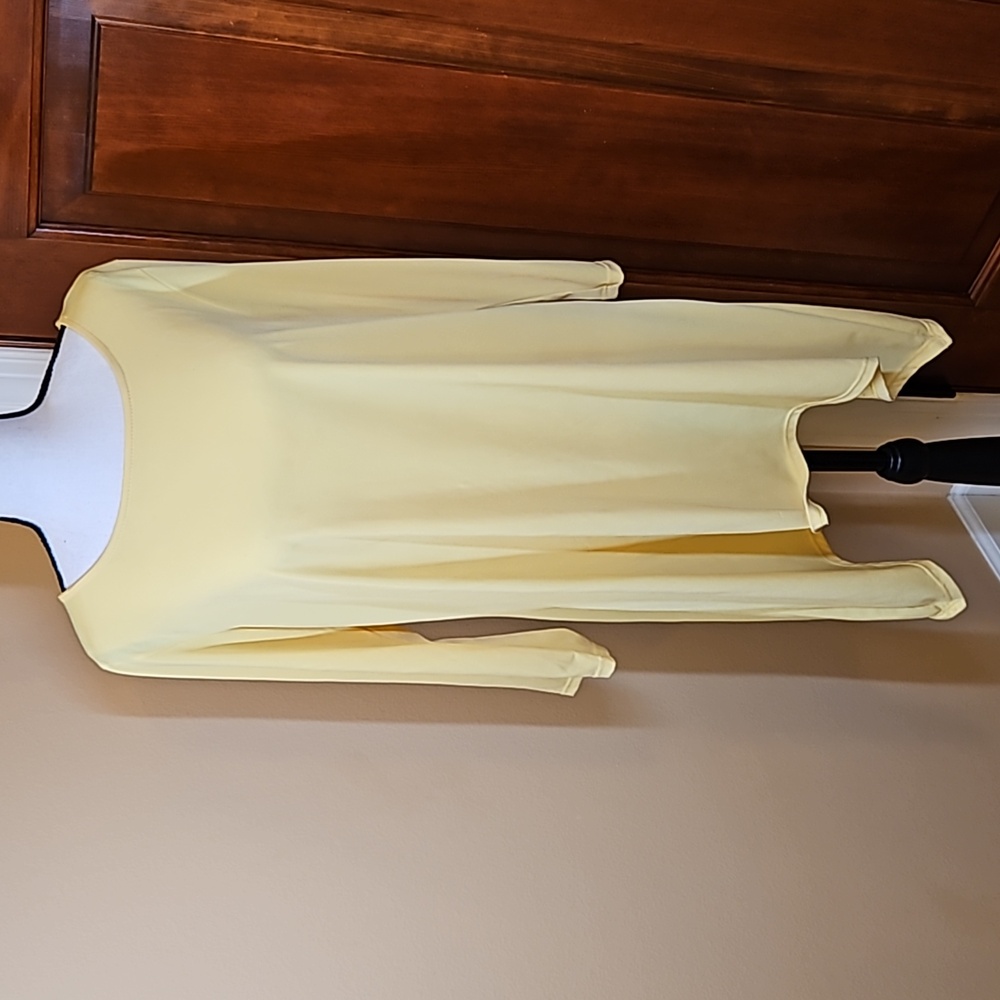 LBISSE TUNIC TOP DRESS YELLOW M MEDIUM 3/4 sleeve